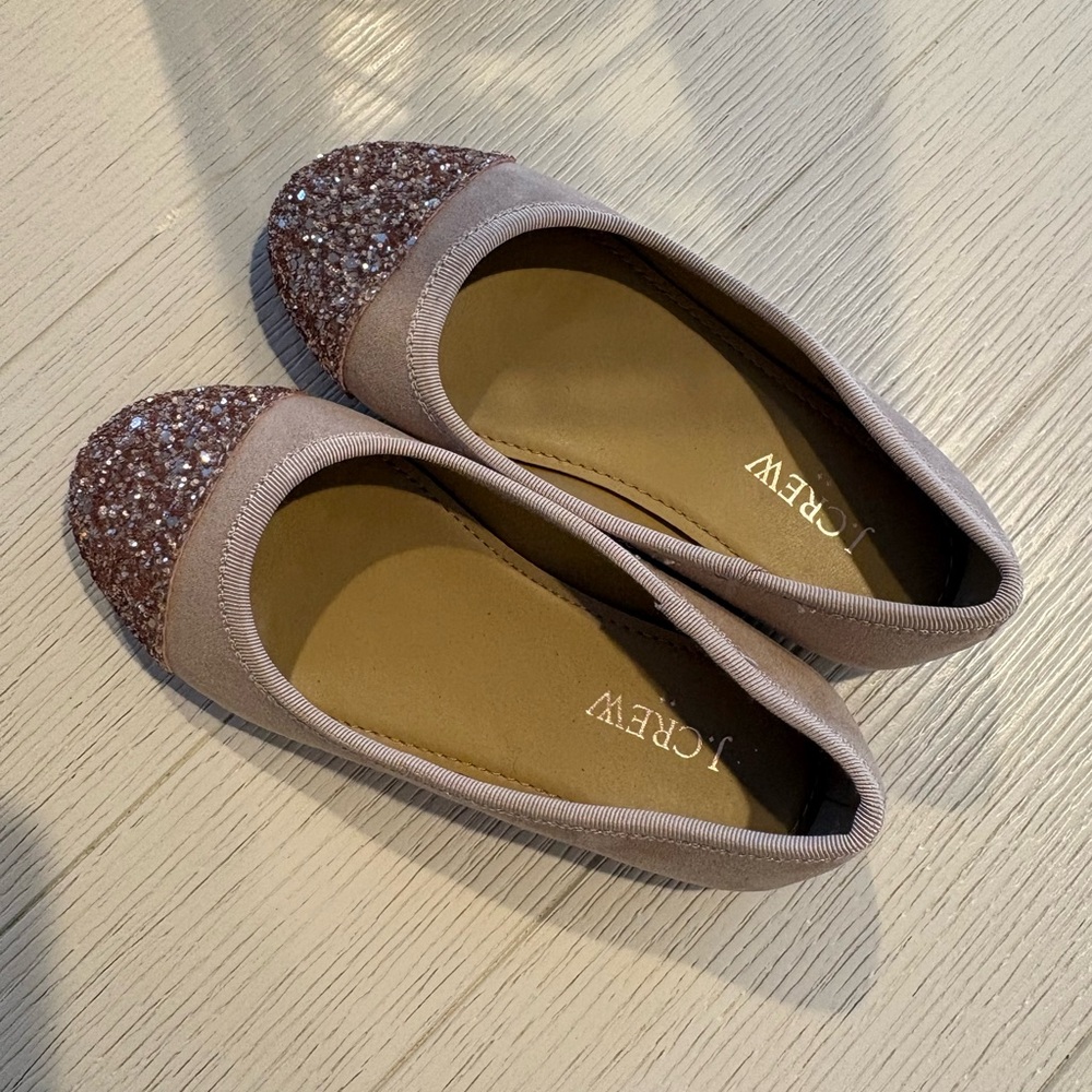 NEVER Worn - J. Crew Girls Glitter Ballet Flats - Brown